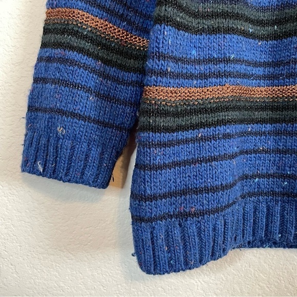 Comptoir des Cotonniers Wool Alpaca Blend Blue Stripe Cozy Sweater Top Sze Small - Picture 3 of 12